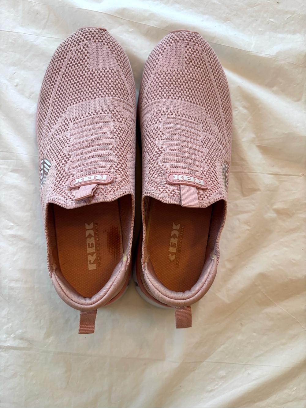 RBX Dusty Pink Live Life Active Slip-On Mesh Sneakers Breathable SZ 7.5 Worn 1X - Picture 13 of 15
